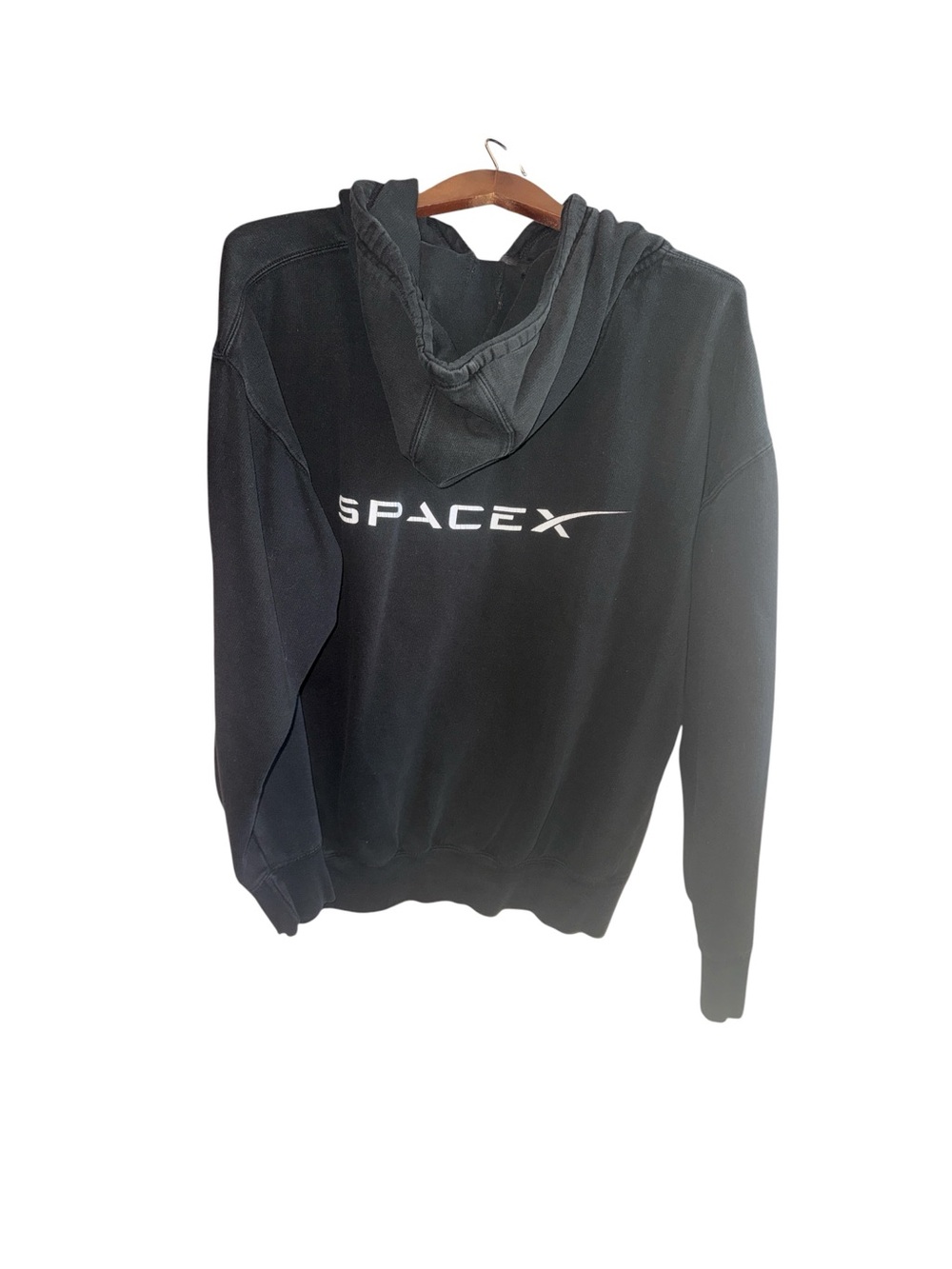 SPACEX Black Logo Hoodie - Men's Sweatshirt with Hood Zipper Jacket Casual Top